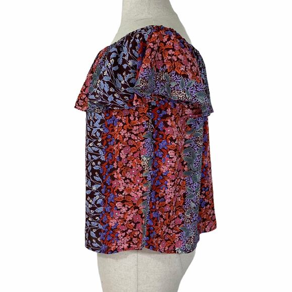 Anthropologie Maeve floral ruffle Top boho multicolor flower print - Picture 2 of 10